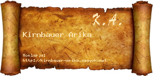 Kirnbauer Arika névjegykártya
